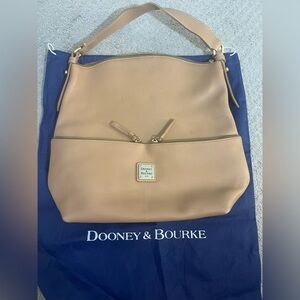 Dooney & Bourke Large Dillen Textured Pebble Grain Leather Hobo Bag Caramel/Tan